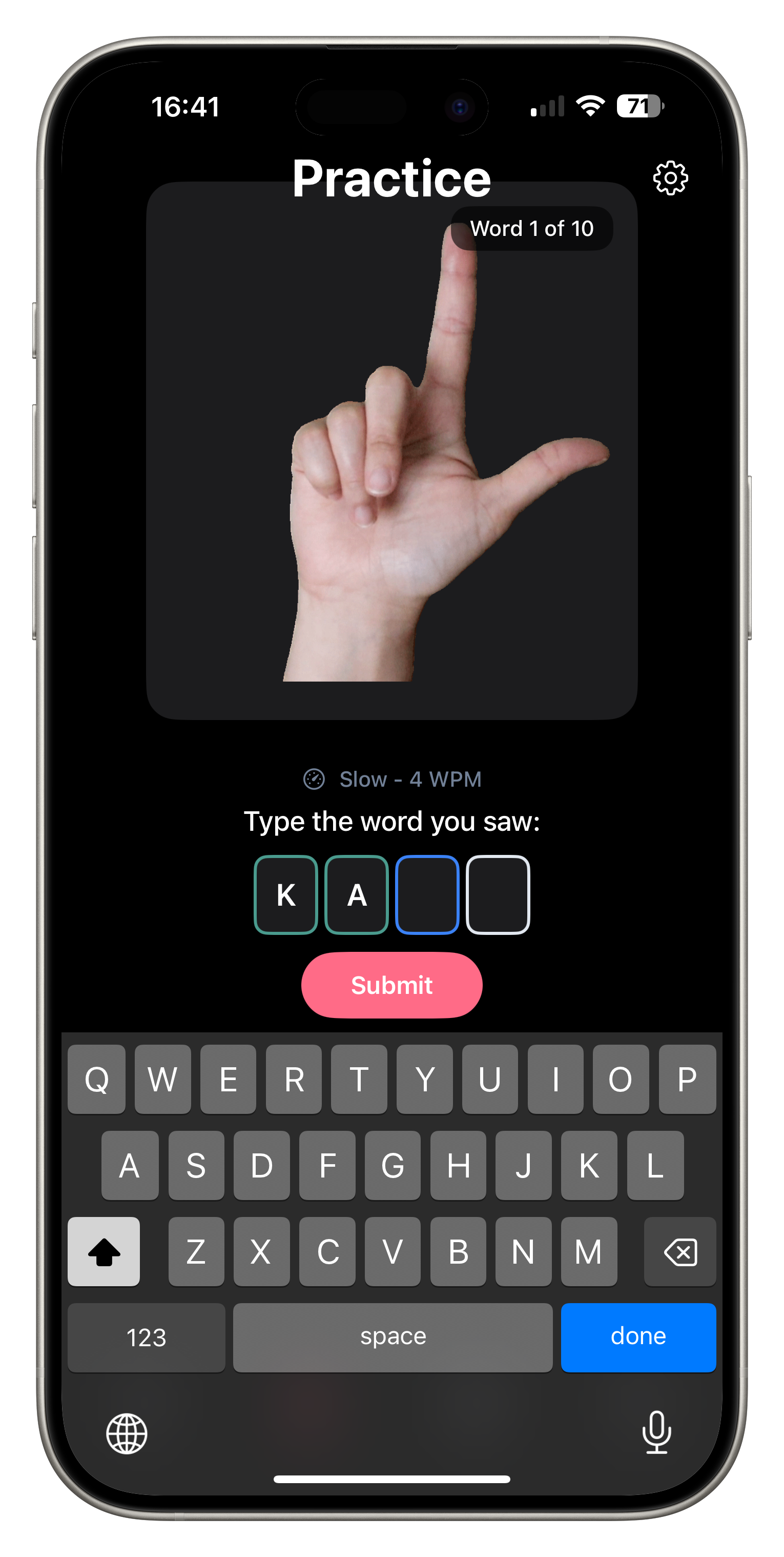 Typing Practice Mode